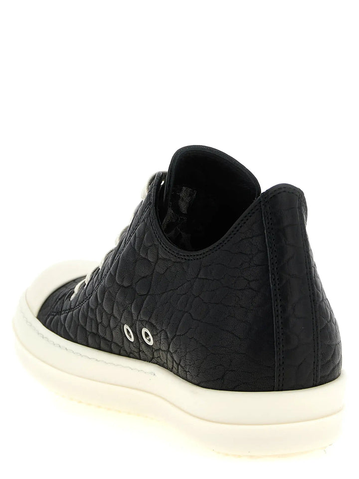 Rick Owens Sample Sale | Rick Owens Bicolor Lamb Leather Low Top Sneakers - | Designer outlet