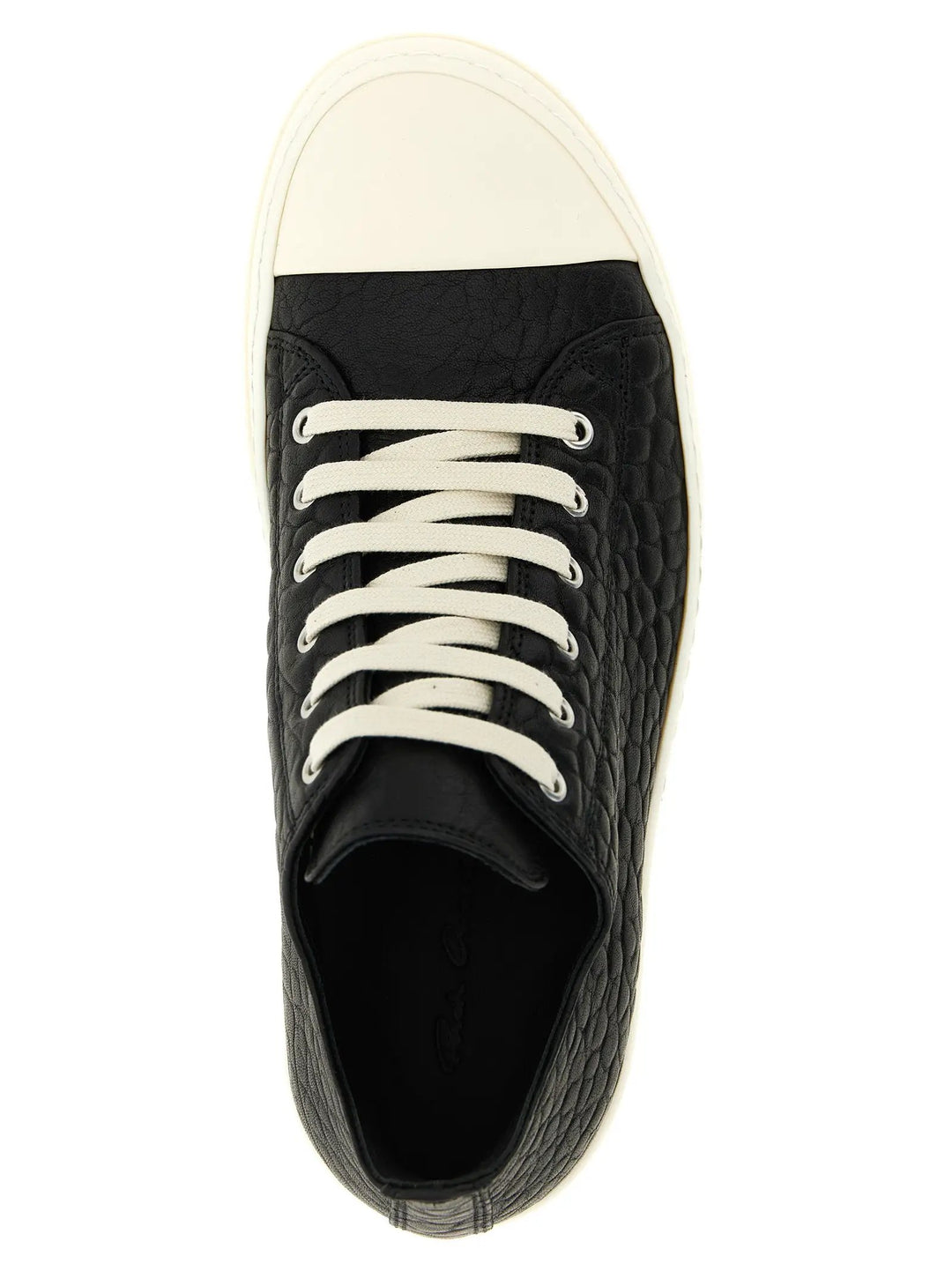 Rick Owens Sample Sale | Rick Owens Bicolor Lamb Leather Low Top Sneakers - | Designer outlet