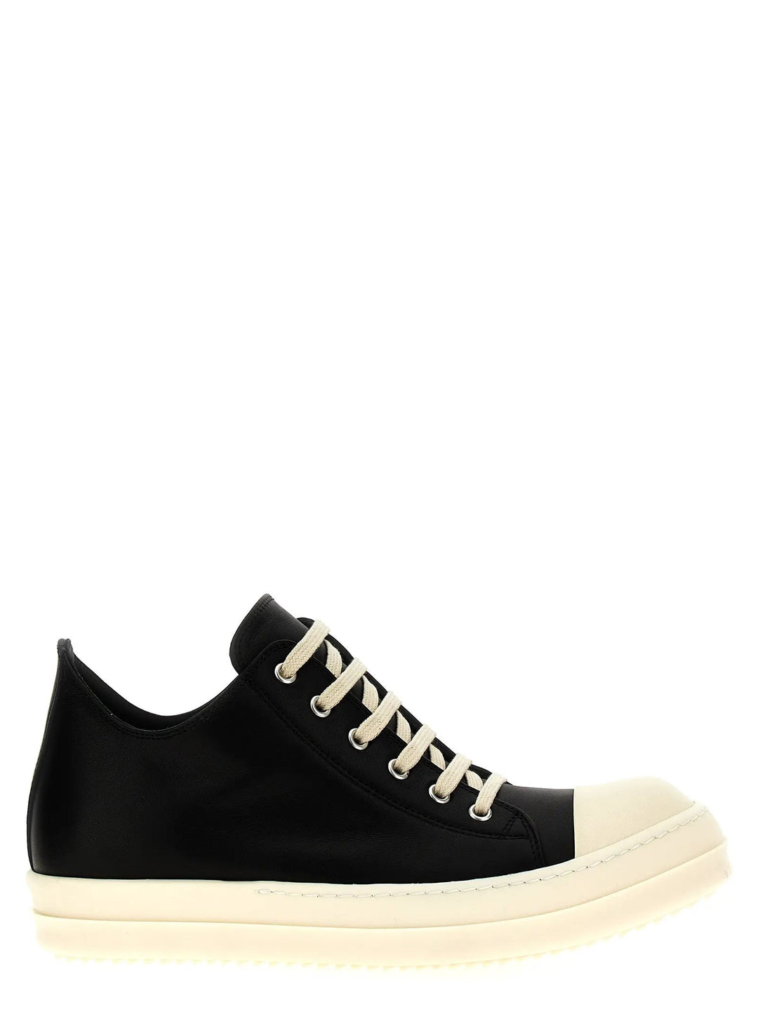 Rick Owens Sample Sale | Rick Owens Bicolor Calfskin Low Top Sneakers - | Designer outlet