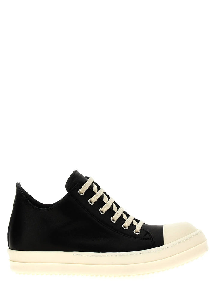 Rick Owens Sample Sale | Rick Owens Bicolor Calfskin Low Top Sneakers - | Designer outlet