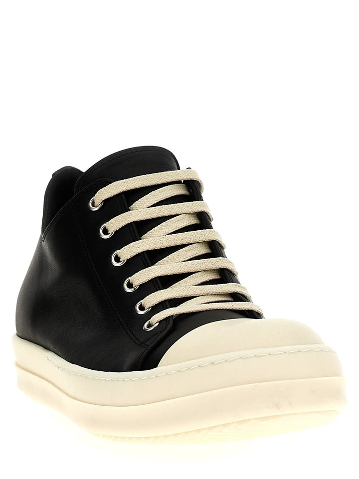 Rick Owens Sample Sale | Rick Owens Bicolor Calfskin Low Top Sneakers - | Designer outlet
