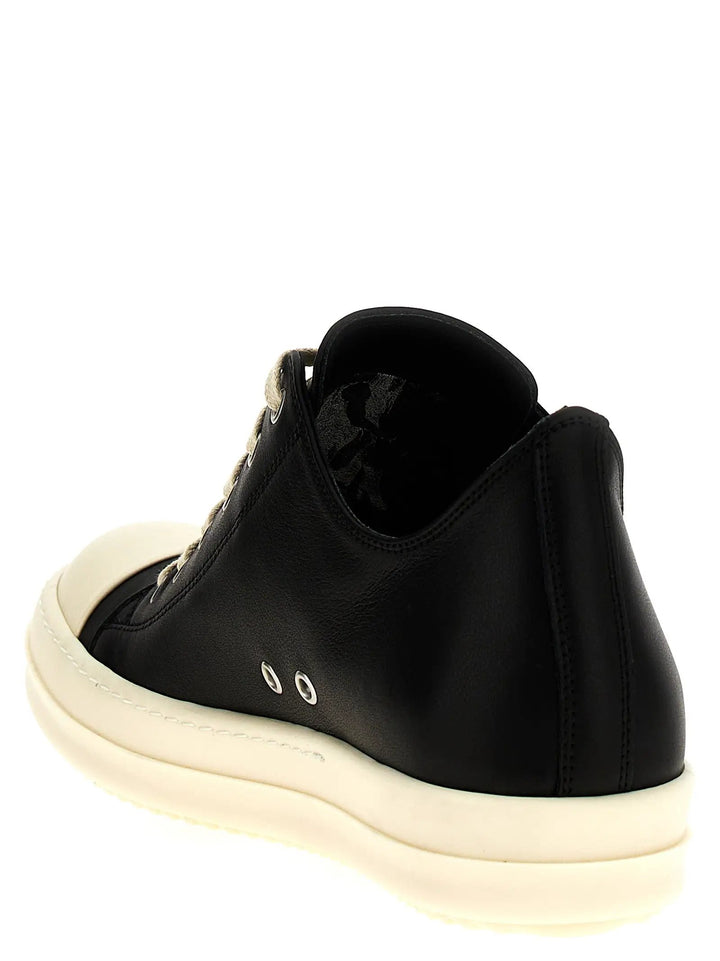 Rick Owens Sample Sale | Rick Owens Bicolor Calfskin Low Top Sneakers - | Designer outlet