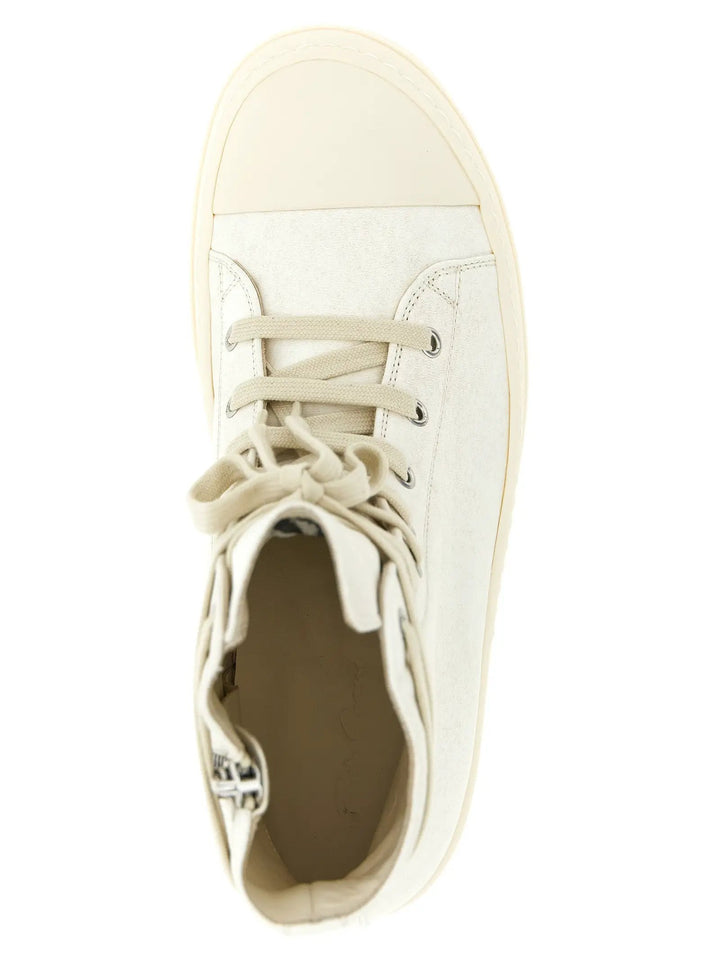 Rick Owens Sample Sale | Rick Owens White Lamb Leather High Top Sneakers - | Designer outlet