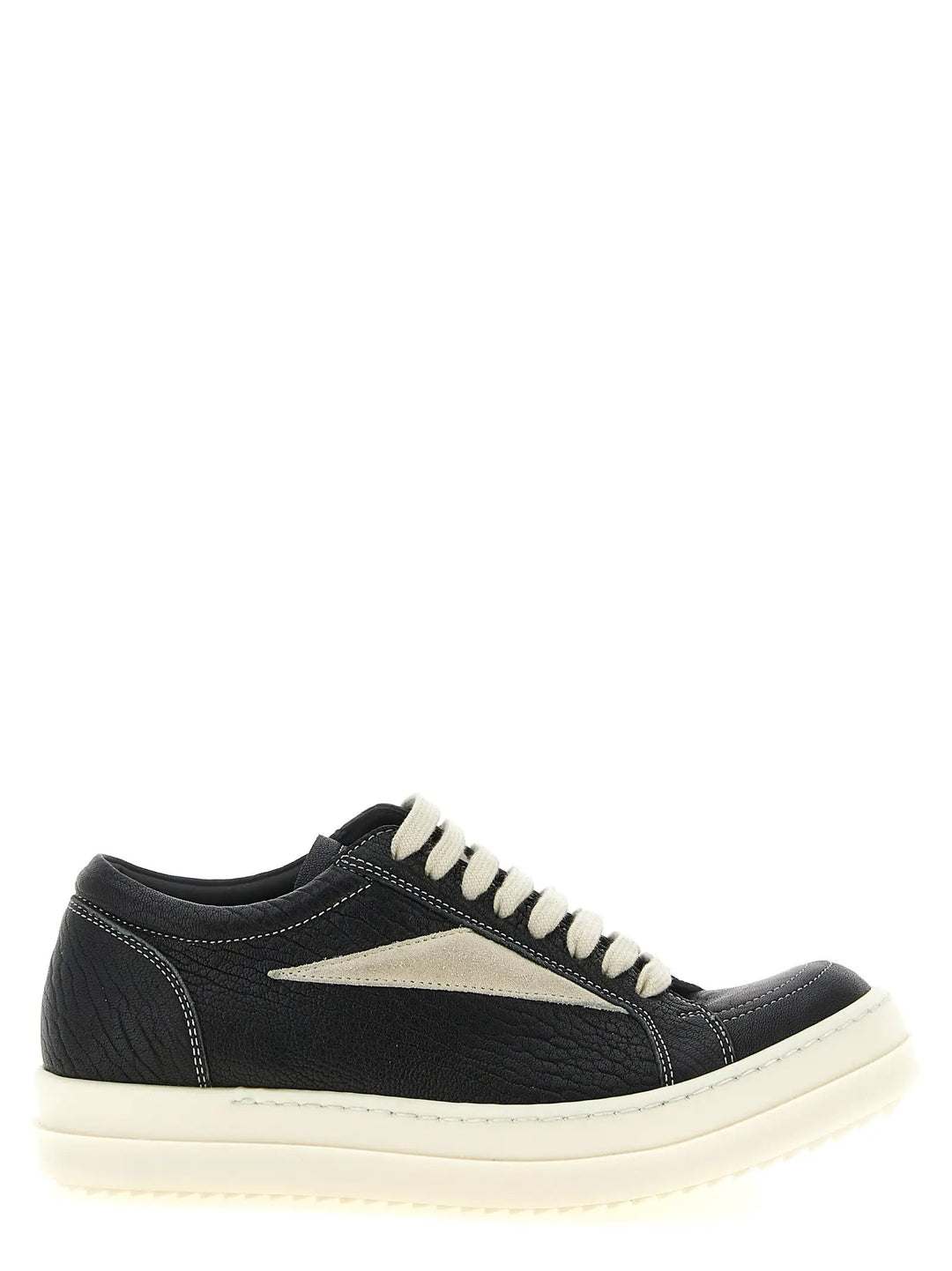 Rick Owens Sample Sale | Rick Owens Bicolor Lamb Leather Low Top Sneakers - | Designer outlet