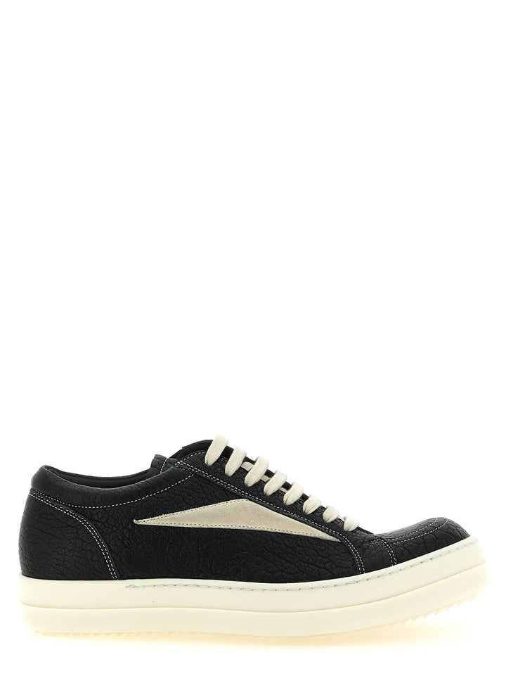 Rick Owens Sample Sale | Rick Owens Bicolor Lamb Leather Low Top Sneakers - | Designer outlet