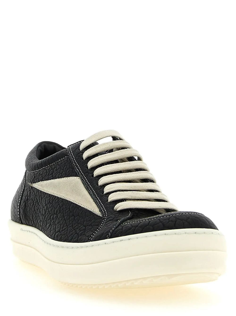 Rick Owens Sample Sale | Rick Owens Bicolor Lamb Leather Low Top Sneakers - | Designer outlet