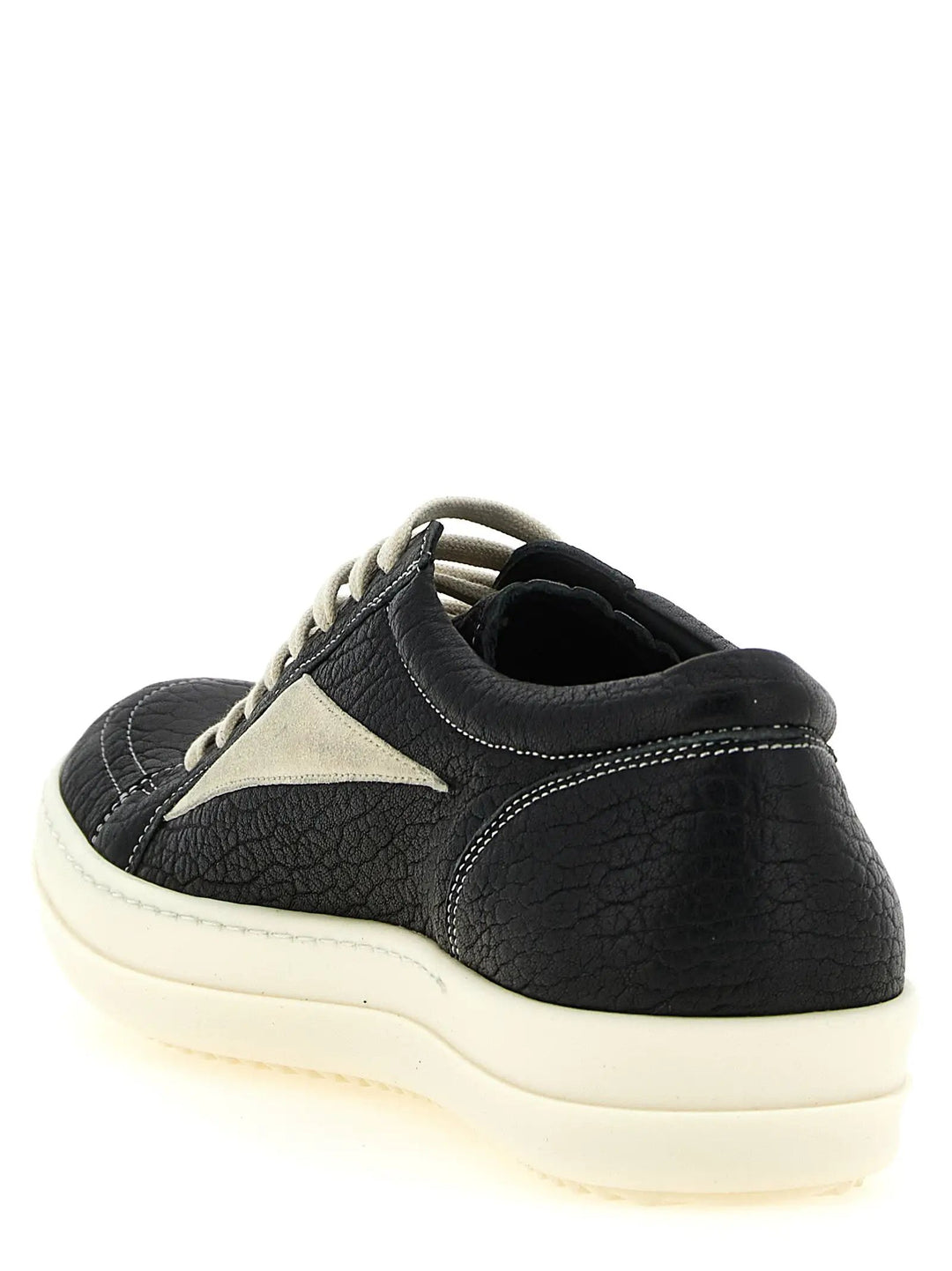 Rick Owens Sample Sale | Rick Owens Bicolor Lamb Leather Low Top Sneakers - | Designer outlet