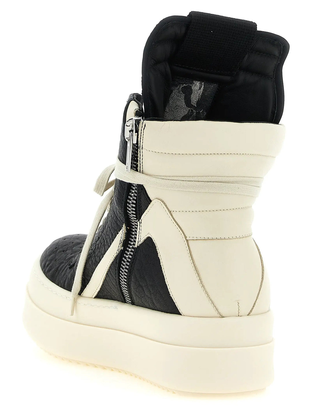 Rick Owens Sample Sale | Rick Owens Bicolor Lamb Leather Athletic Sneakers - | Designer outlet