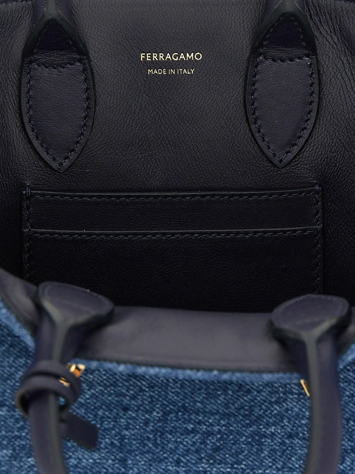 Ferragamo Sample Sale | Ferragamo Blue Fabric Handbag - | Designer outlet