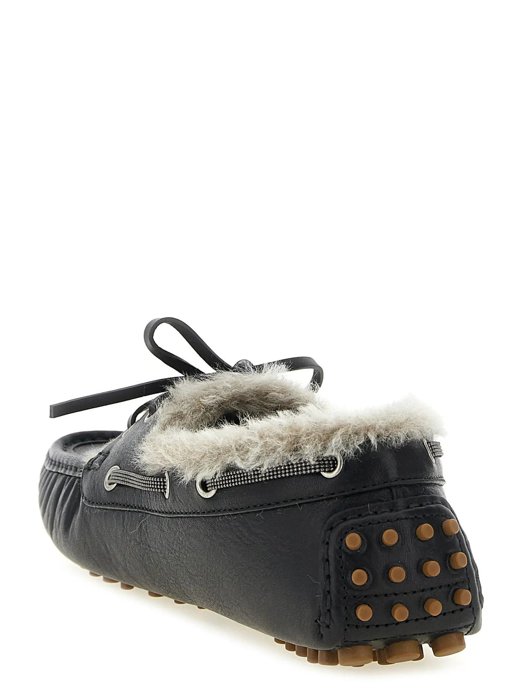 Brunello Cucinelli Sample Sale | Brunello Cucinelli Black Calfskin Slip-On Loafers - | Designer outlet