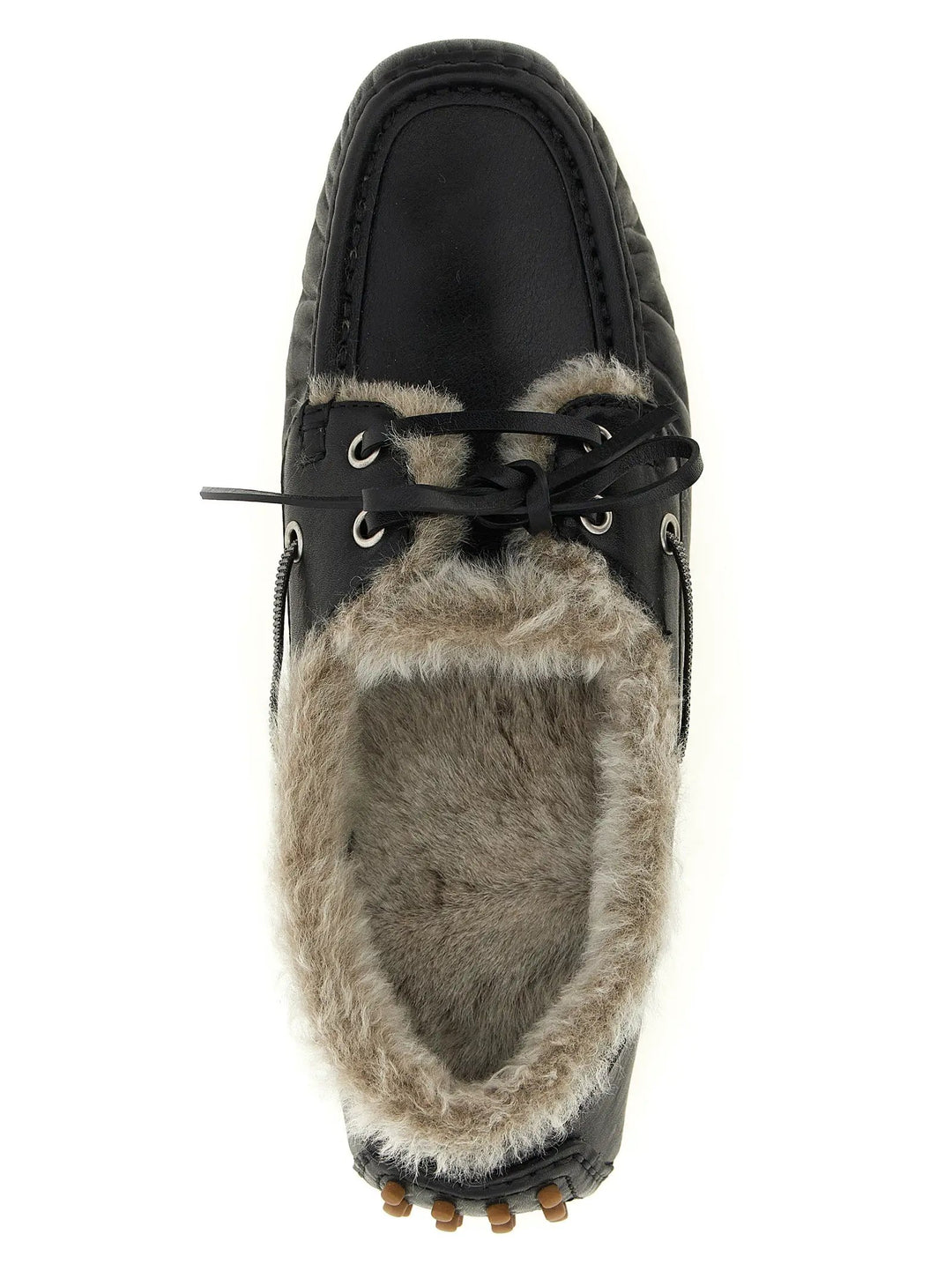 Brunello Cucinelli Sample Sale | Brunello Cucinelli Black Calfskin Slip-On Loafers - | Designer outlet