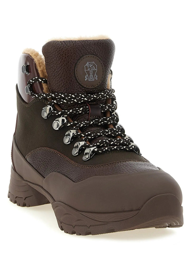 Brunello Cucinelli Sample Sale | Brunello Cucinelli Brown Polyamide Ankle Boots - | Designer outlet