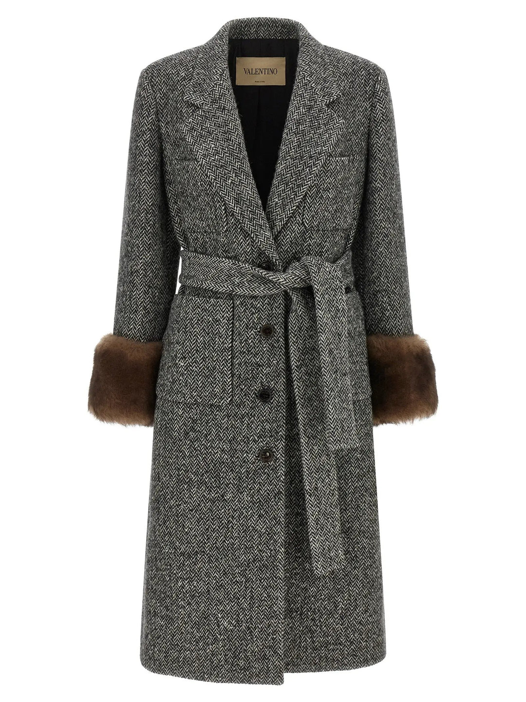 Valentino Garavani Sample Sale | Valentino Garavani Bicolor Virgin Wool Coat - | Designer outlet