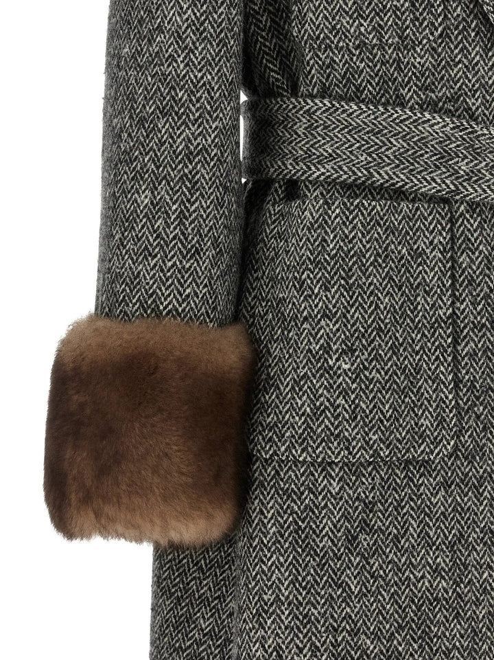 Valentino Garavani Sample Sale | Valentino Garavani Bicolor Virgin Wool Coat - | Designer outlet
