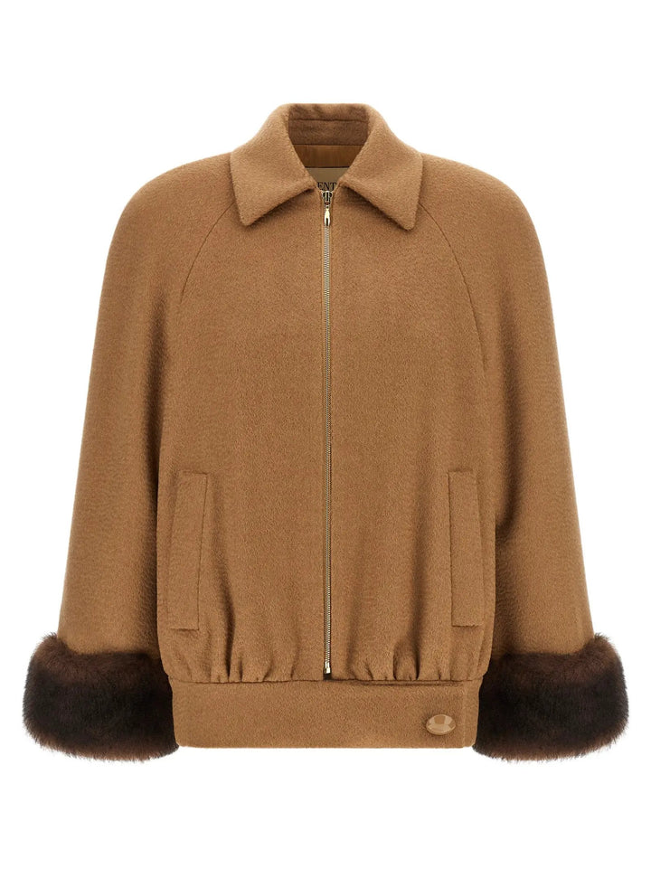 Valentino Garavani Sample Sale | Valentino Garavani Brown Lamb Fur Bomber - | Designer outlet