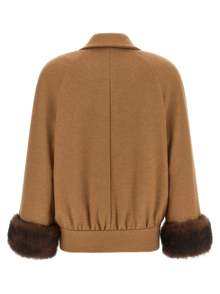 Valentino Garavani Sample Sale | Valentino Garavani Brown Lamb Fur Bomber - | Designer outlet
