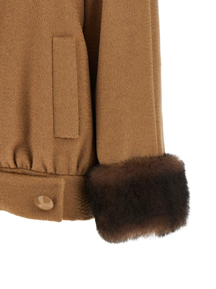 Valentino Garavani Sample Sale | Valentino Garavani Brown Lamb Fur Bomber - | Designer outlet