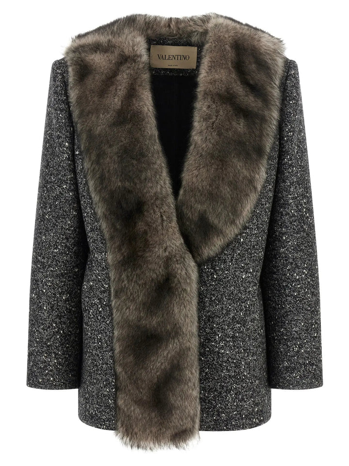 Valentino Garavani Sample Sale | Valentino Garavani Bicolor Virgin Wool Coat - | Designer outlet