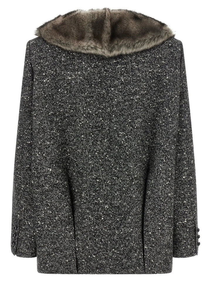 Valentino Garavani Sample Sale | Valentino Garavani Bicolor Virgin Wool Coat - | Designer outlet