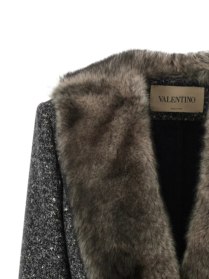 Valentino Garavani Sample Sale | Valentino Garavani Bicolor Virgin Wool Coat - | Designer outlet
