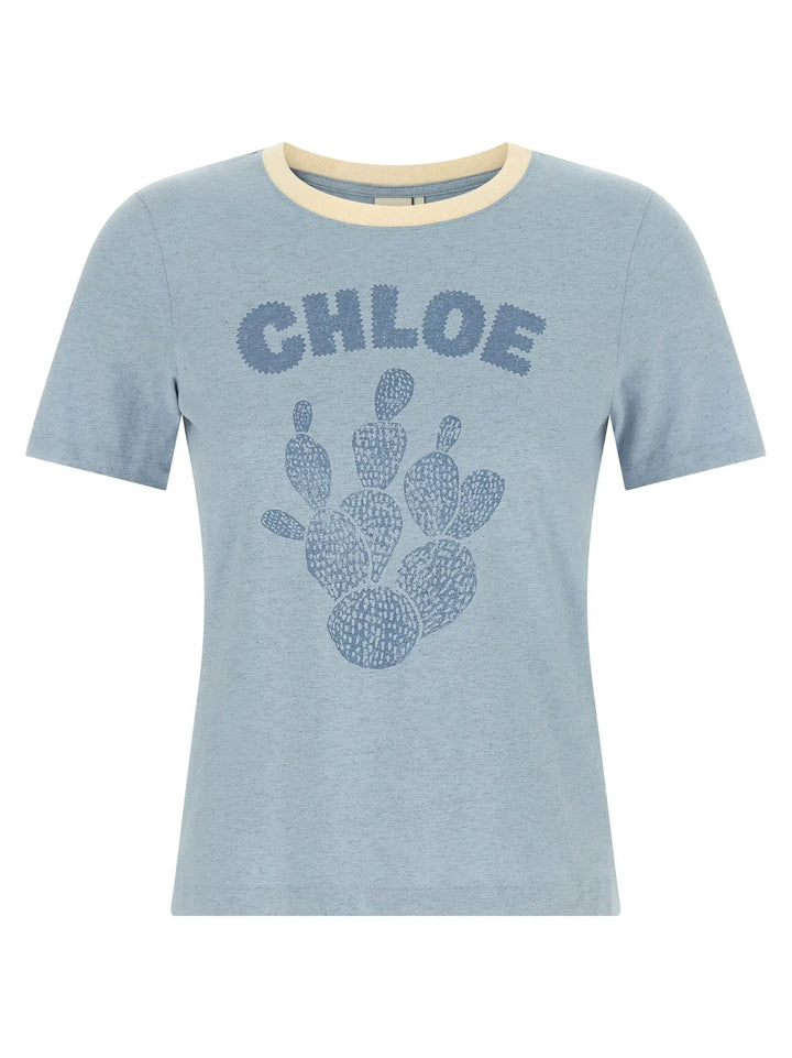 Chloé Sample Sale | Chloé Blue Cotton T-Shirt - | Designer outlet