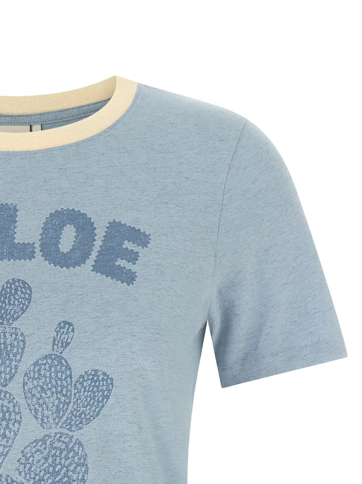 Chloé Sample Sale | Chloé Blue Cotton T-Shirt - | Designer outlet