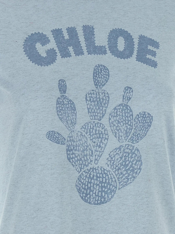 Chloé Sample Sale | Chloé Blue Cotton T-Shirt - | Designer outlet