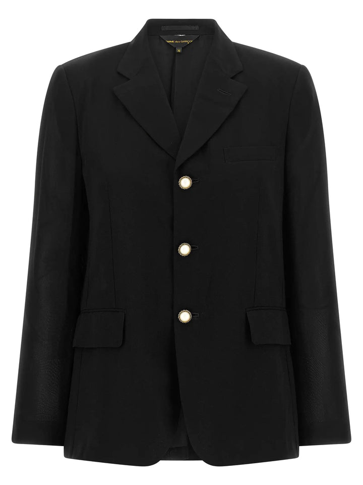 Comme Des Garçons Sample Sale | Comme Des Garçons Black Polyester Blazer - | Designer outlet