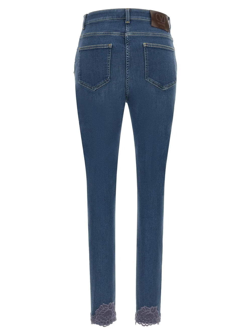 Valentino Garavani Sample Sale | Valentino Garavani Blue Lamb Fur High-Waisted Jean - | Designer outlet