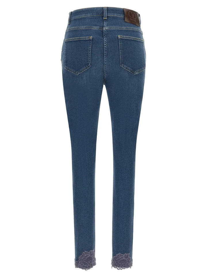 Valentino Garavani Sample Sale | Valentino Garavani Blue Lamb Fur High-Waisted Jean - | Designer outlet