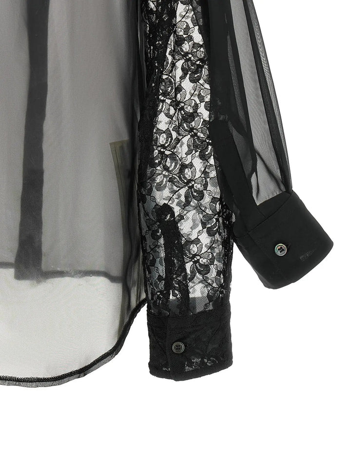 Comme Des Garçons Sample Sale | Comme Des Garçons Black Polyester Blouse - | Designer outlet