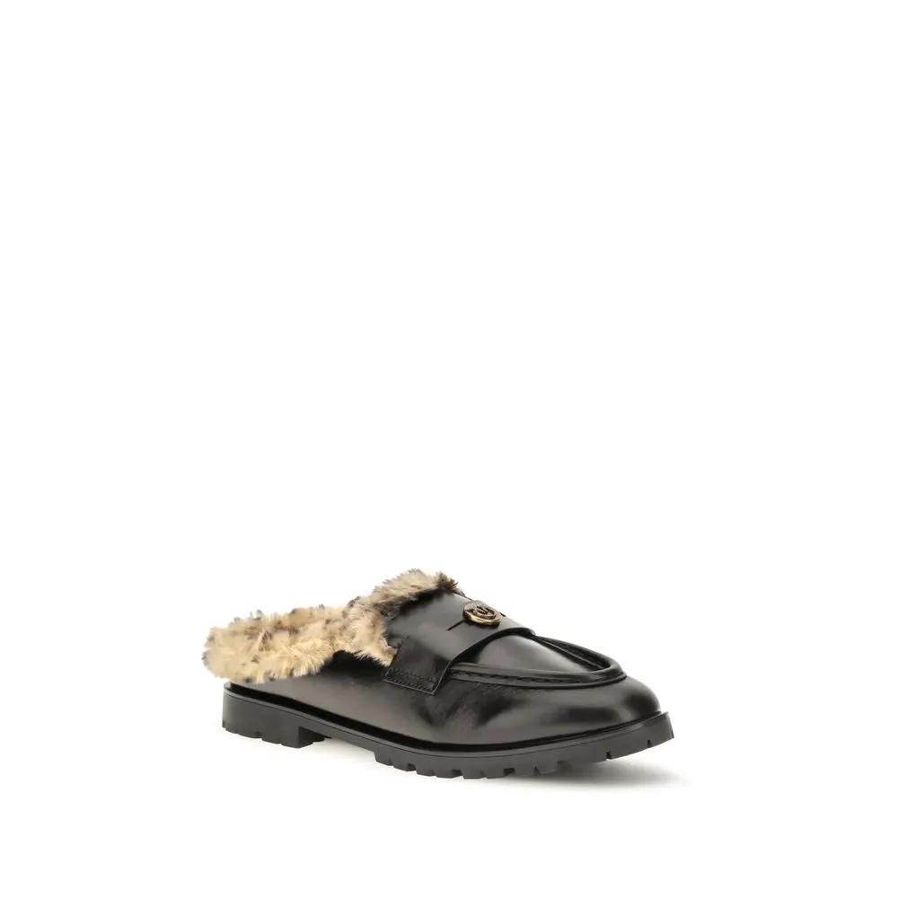 PINKO Sample Sale | PINKO Black Calf Leather Bos Taurus Mules - | Designer outlet