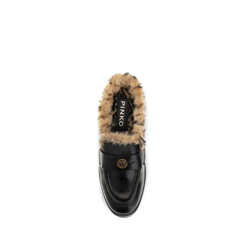 PINKO Sample Sale | PINKO Black Calf Leather Bos Taurus Mules - | Designer outlet