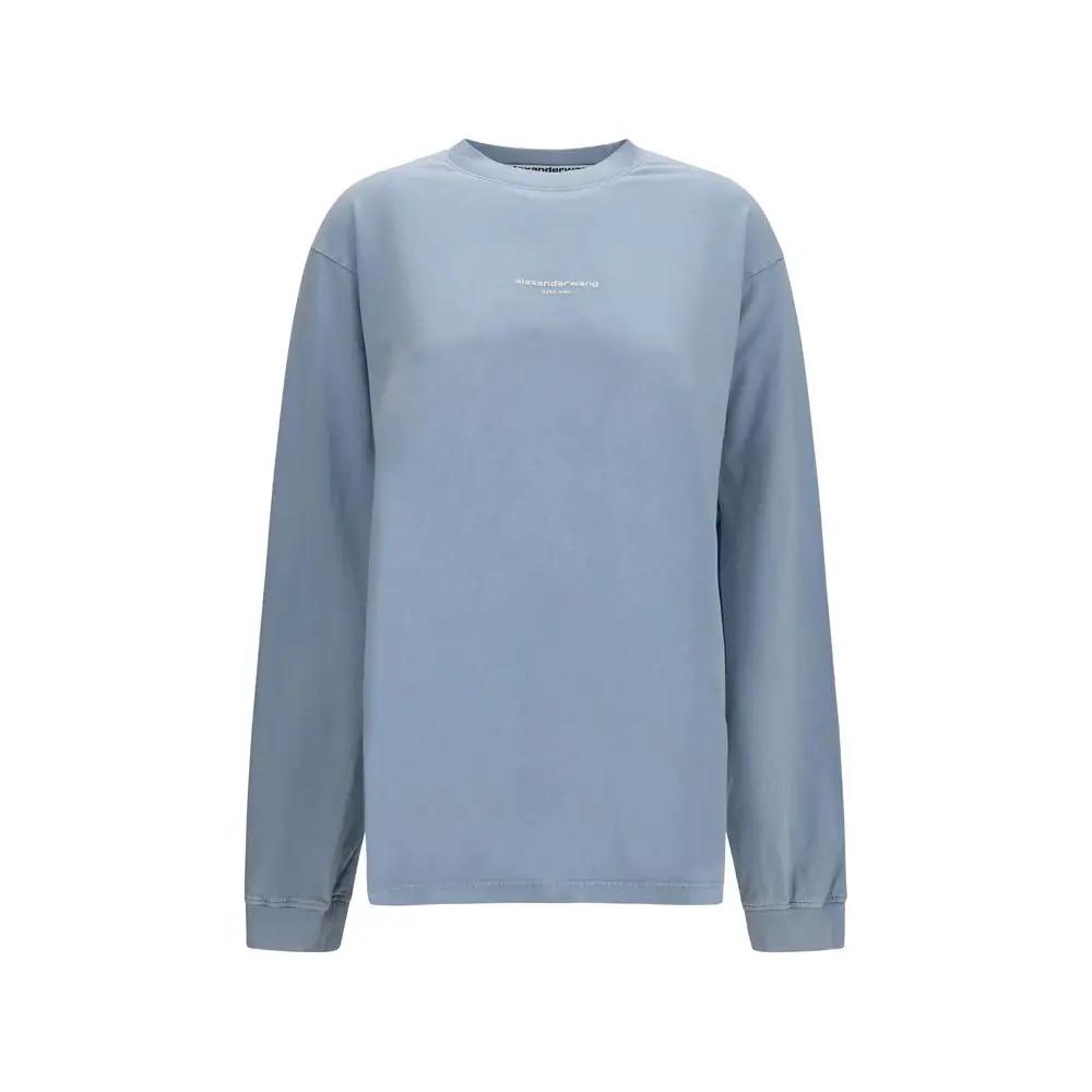 Alexander Wang Sample Sale | Alexander Wang Blue Cotton Long Sleeve T-Shirt - | Designer outlet