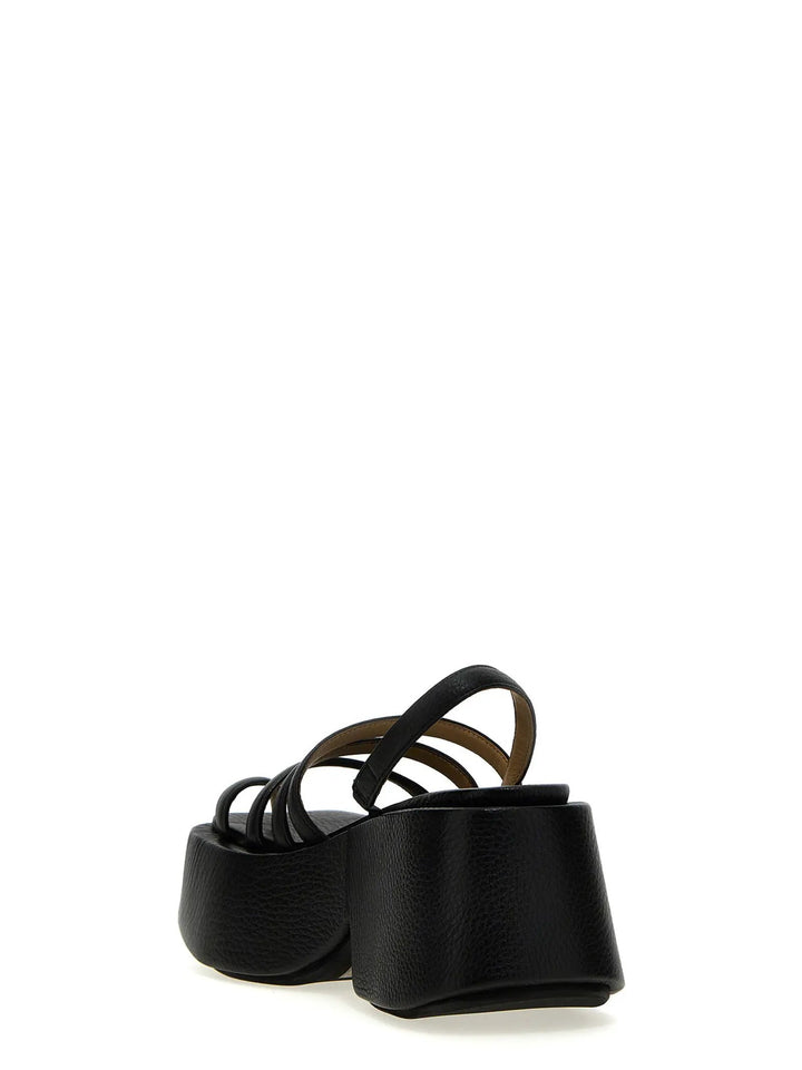 Marsell Sample Sale | Marsell Black Calfskin Stiletto Heel Sandals - | Designer outlet