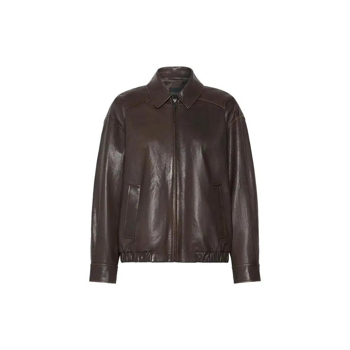 Max Mara Sample Sale | Max Mara Brown Lamb Leather Leather Jacket - | Designer outlet