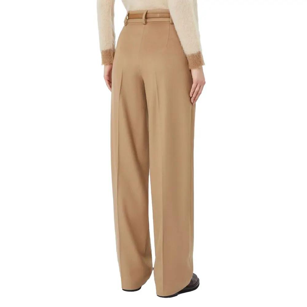 Max Mara Sample Sale | Max Mara Brown Virgin Wool Casual Pants - | Designer outlet