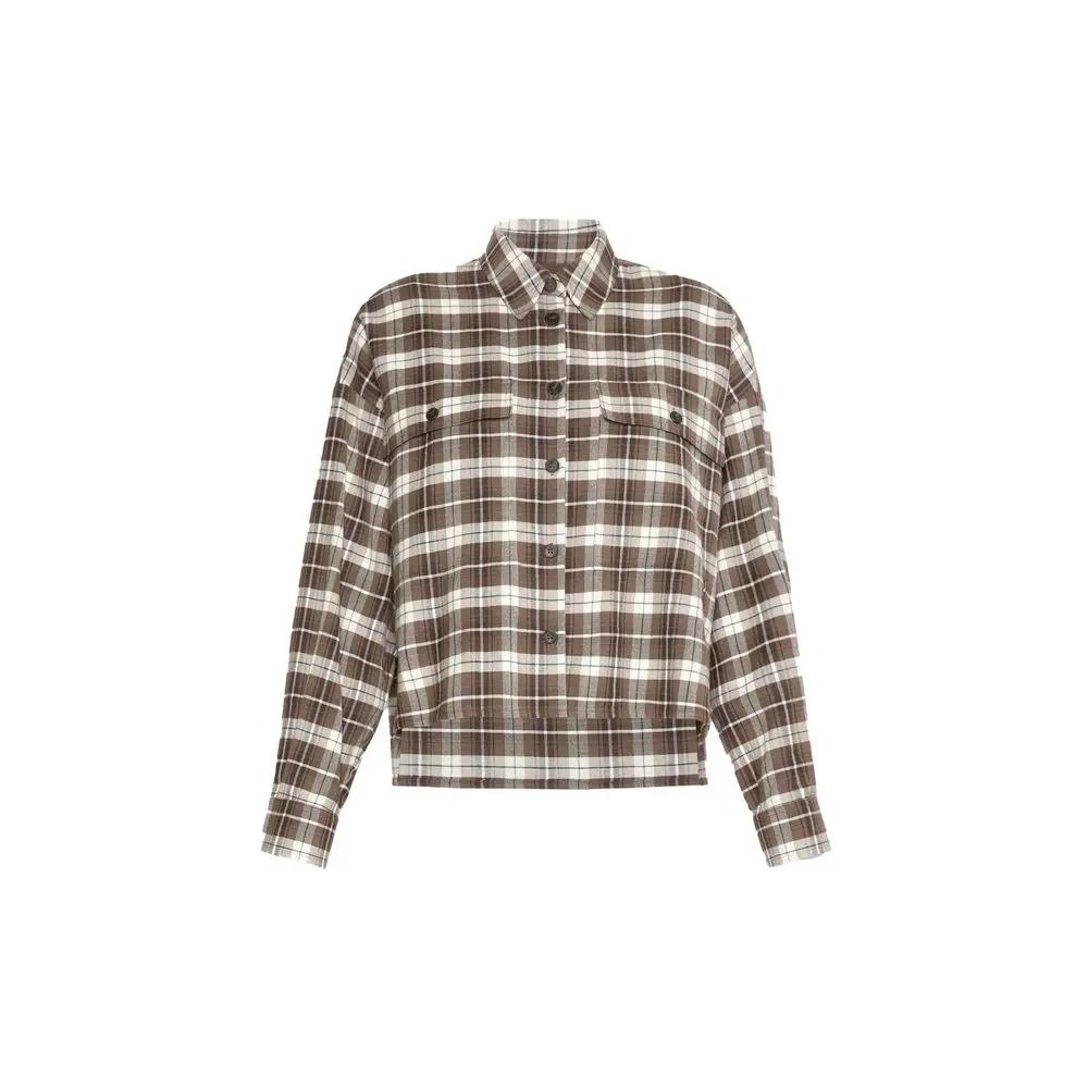 Max Mara Sample Sale | Max Mara Brown Cotton Pattern Shirt - | Designer outlet