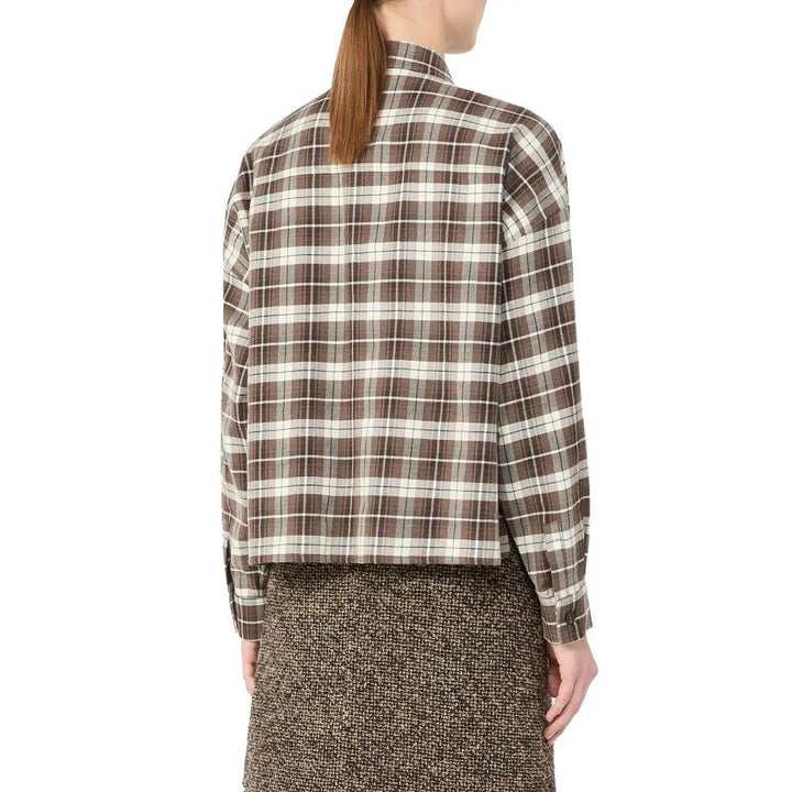 Max Mara Sample Sale | Max Mara Brown Cotton Pattern Shirt - | Designer outlet