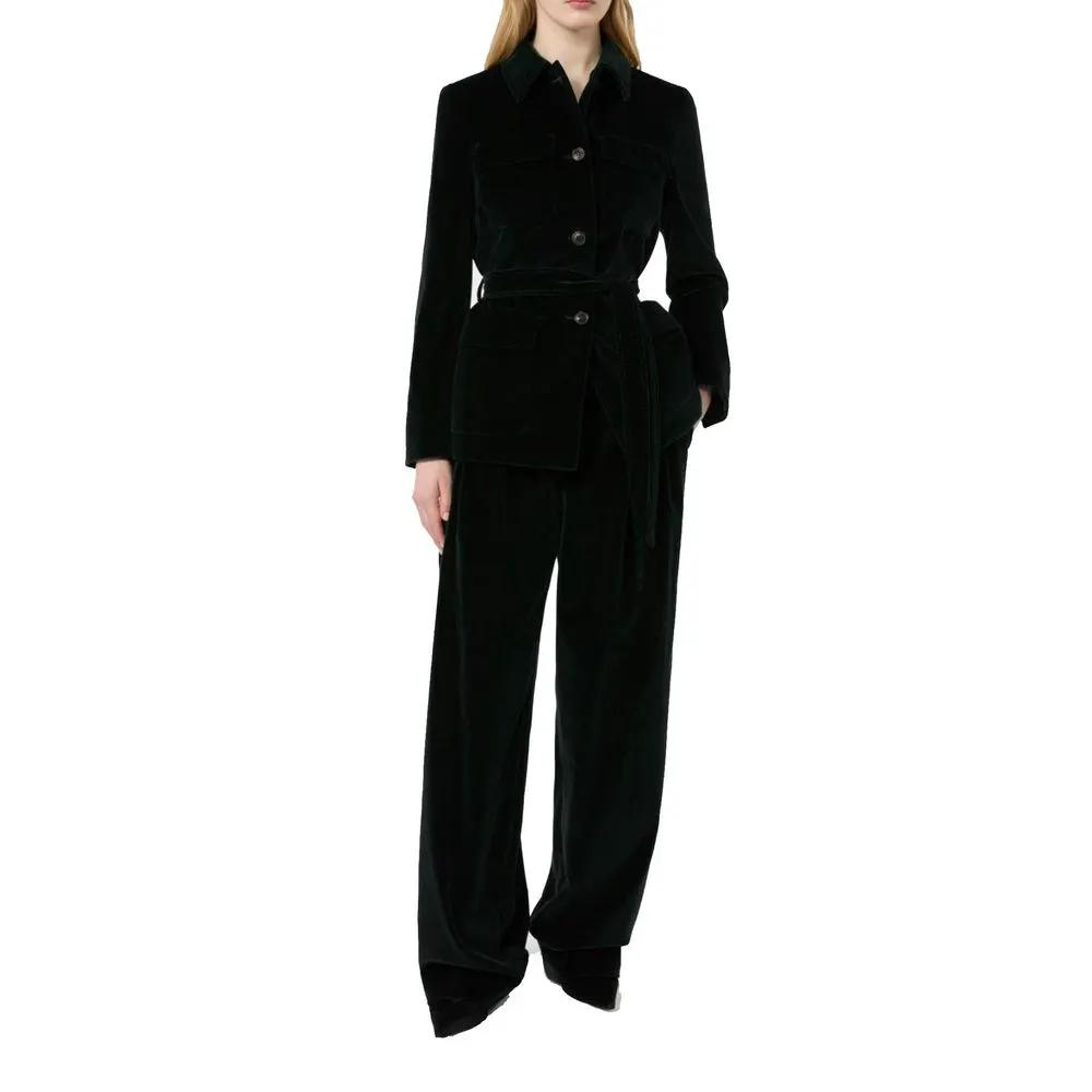 Max Mara Sample Sale | Max Mara Black Cotton Full-Length Jacket - | Designer outlet
