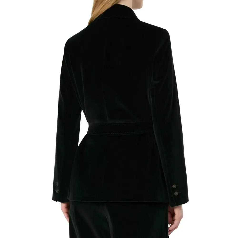 Max Mara Sample Sale | Max Mara Black Cotton Full-Length Jacket - | Designer outlet