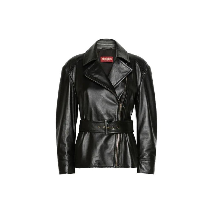 Max Mara Sample Sale | Max Mara Black Lambskin Leather Jacket - | Designer outlet