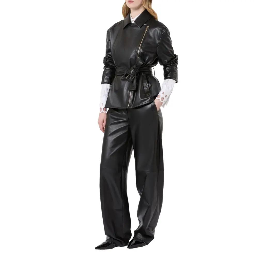 Max Mara Sample Sale | Max Mara Black Lambskin Leather Jacket - | Designer outlet