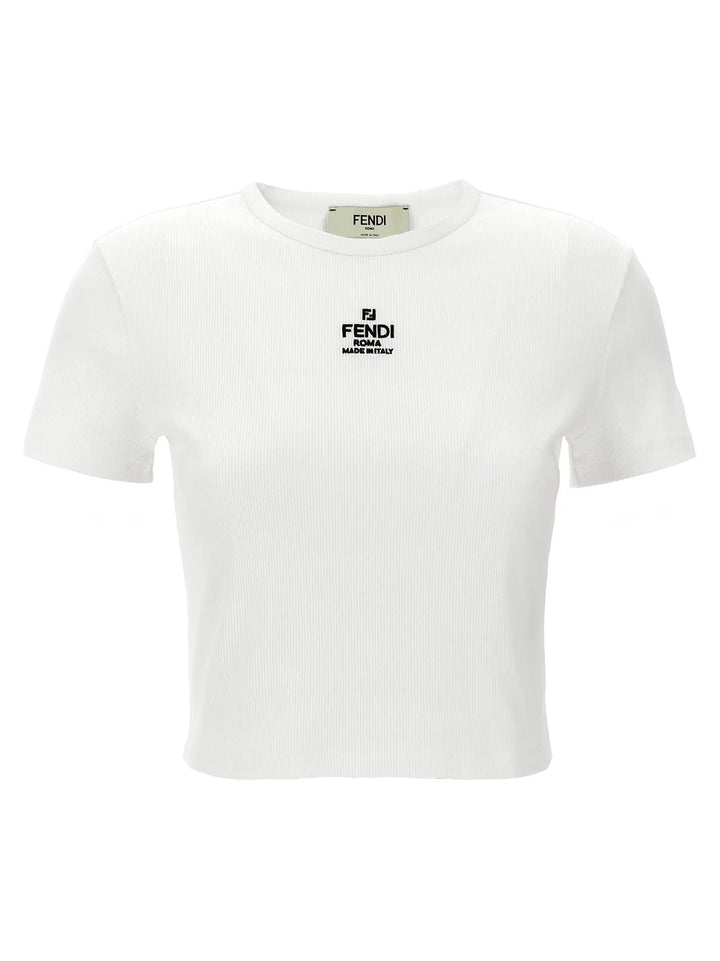 Fendi Sample Sale | Fendi White Cotton T-Shirt - | Designer outlet
