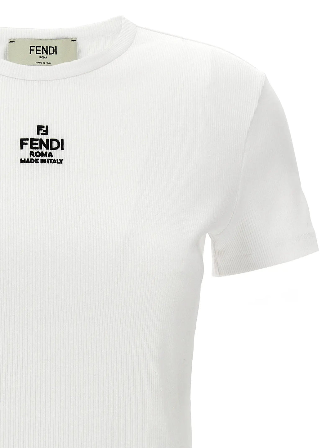 Fendi Sample Sale | Fendi White Cotton T-Shirt - | Designer outlet