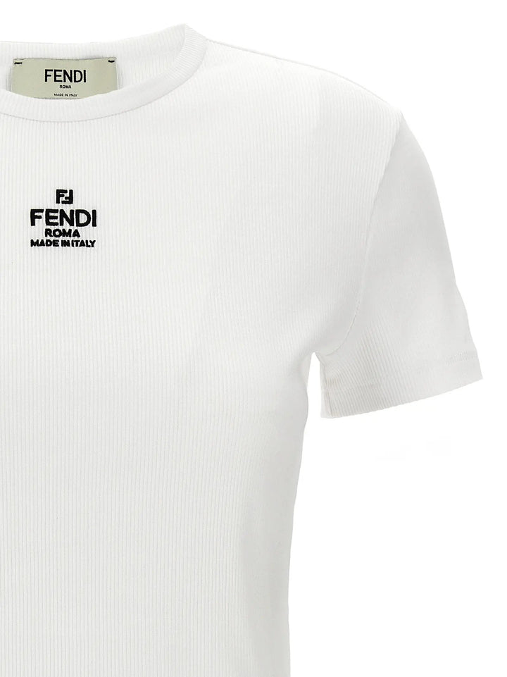 Fendi Sample Sale | Fendi White Cotton T-Shirt - | Designer outlet