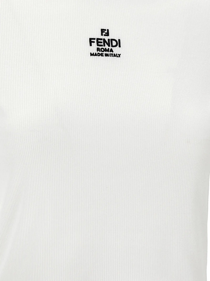 Fendi Sample Sale | Fendi White Cotton T-Shirt - | Designer outlet