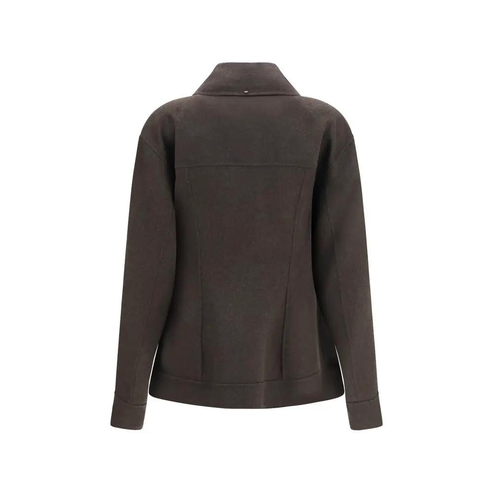 Max Mara Sample Sale | Max Mara Brown Wool Oves Aries Full-Length Jacket - | Designer outlet