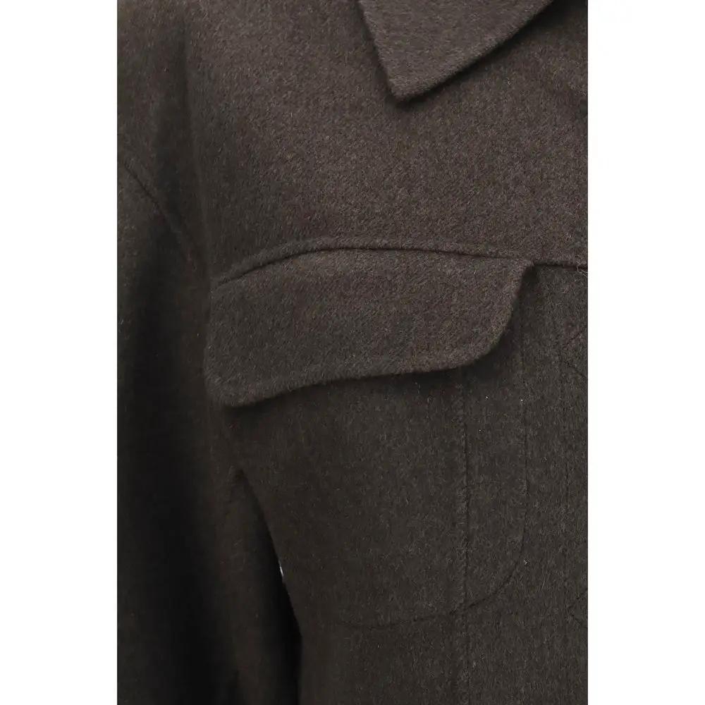 Max Mara Sample Sale | Max Mara Brown Wool Oves Aries Full-Length Jacket - | Designer outlet