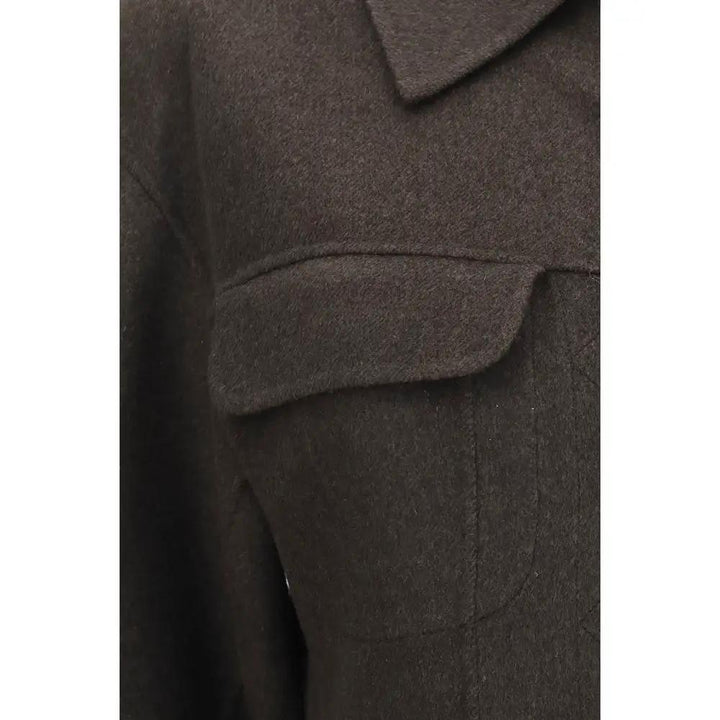 Max Mara Sample Sale | Max Mara Brown Wool Oves Aries Full-Length Jacket - | Designer outlet